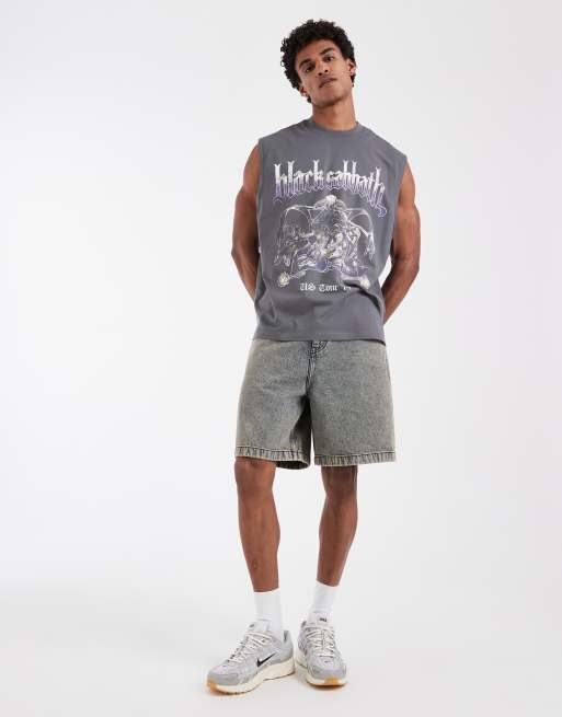 ASOS DESIGN - Koksgrå oversized tanktop med Black Sabbath-print, 3 af 4