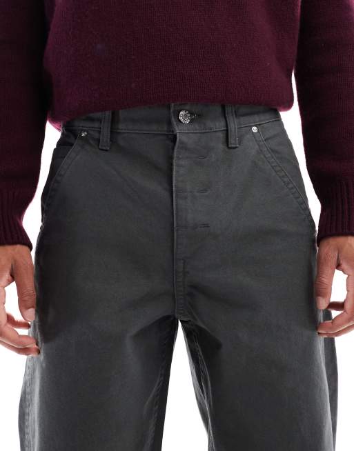 ASOS DESIGN - Koksgrå posede cargobukser i kanvas, 5 af 5