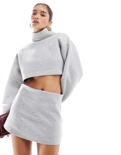 ASOS DESIGN - Koksgrå skort i scubastof