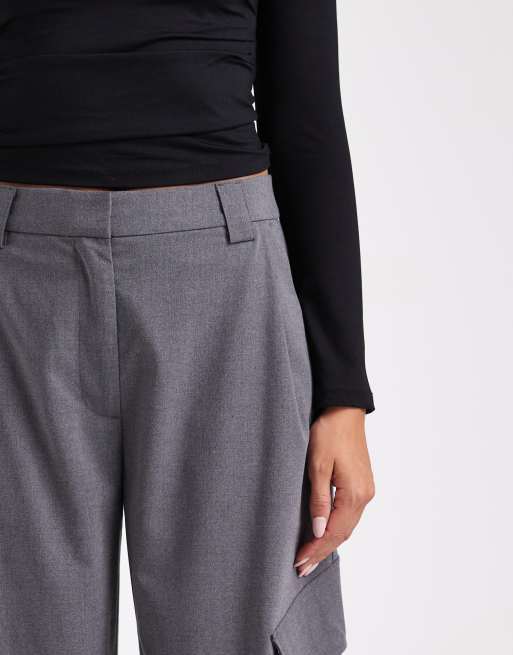 ASOS DESIGN - Koksgrå skræddersyede utility-bukser med tøndeformede ben , 3 af 5