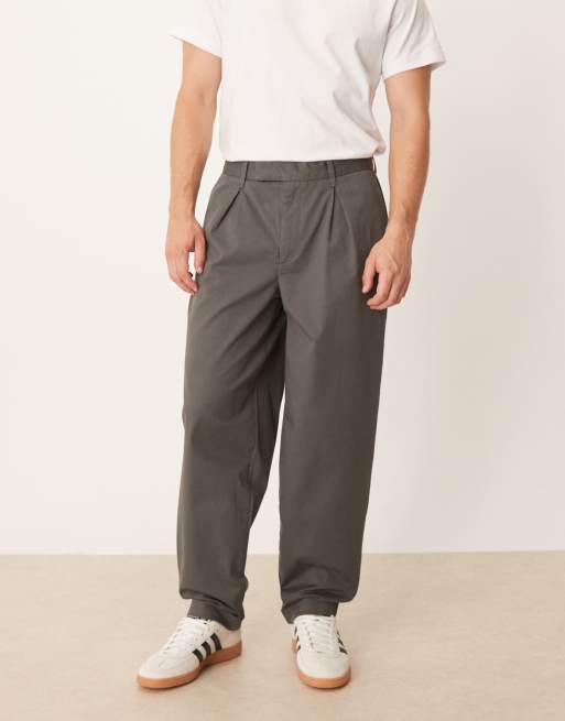 ASOS DESIGN - Koksgrå tapered chinos