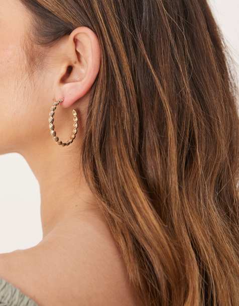 ASOS DESIGN – Kolczyki-koła w odcieniu złota z małymi muszelkami - view 1