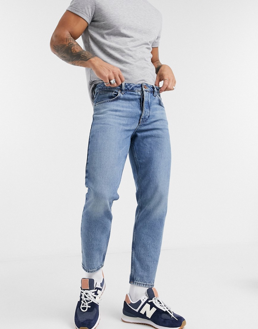 ASOS DESIGN - Økologiske, klassiske jeans i blå mellemvask