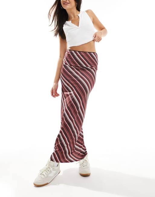 ASOS DESIGN – Kolumnowa spódnica maxi w czerwone paski