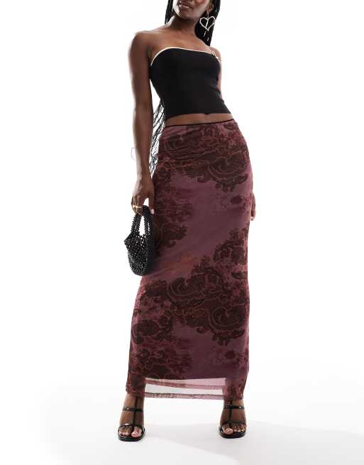 ASOS DESIGN – Kolumnowa spódnica maxi we wzór paisley