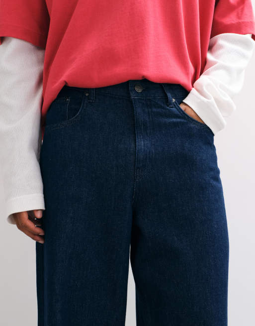 ASOS DESIGN Kombiteil-Baggy-Jeans in Raw Indigo, 4 von 5