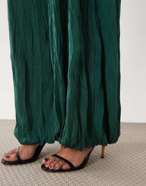 ASOS DESIGN Kombiteil Crinkle-Ballonhose in Grün, 3 von 5