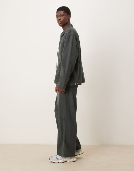 ASOS DESIGN Kombiteil extreme Baggy-Jeans in Blau mit Overdye, 2 von 5