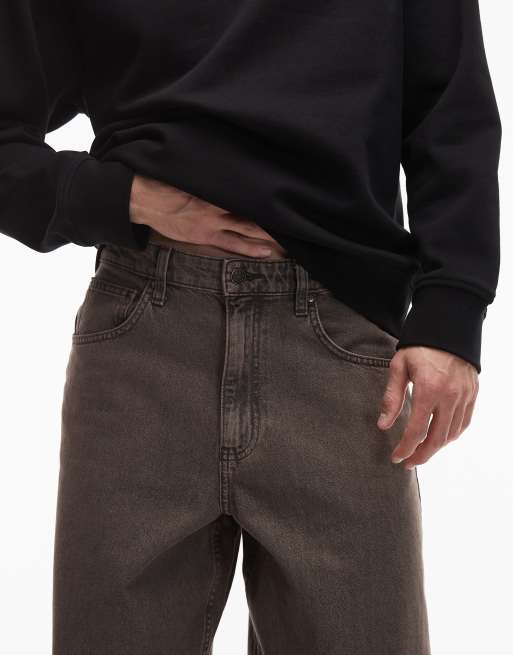 ASOS DESIGN Kombiteil lockere Jeans in brauner Waschung, 4 von 5
