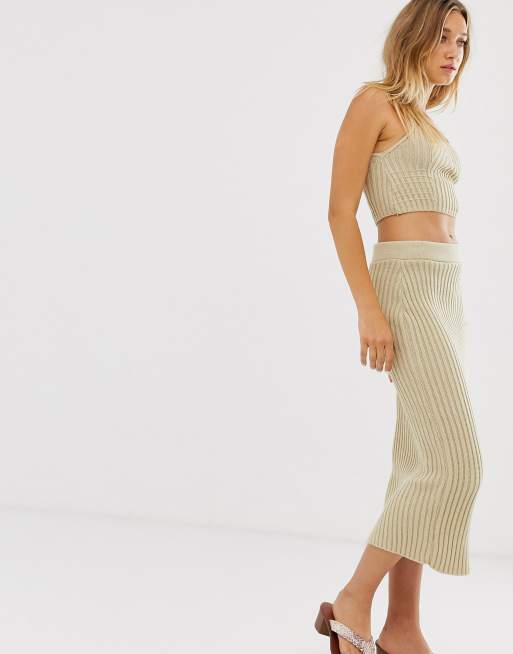 ASOS DESIGN – Midirock aus Rippstrick, Kombiteil , 2 von 2