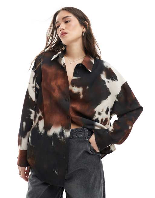 ASOS DESIGN – Komönstrad skjorta i oversize, 2 av 4