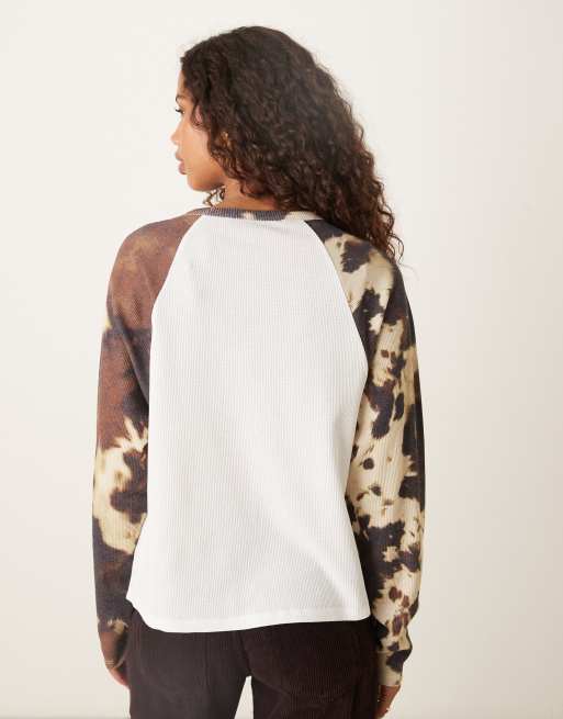 ASOS DESIGN – Komönstrad, våffelstrukturerad topp med långa raglan-ärmar, 4 av 4