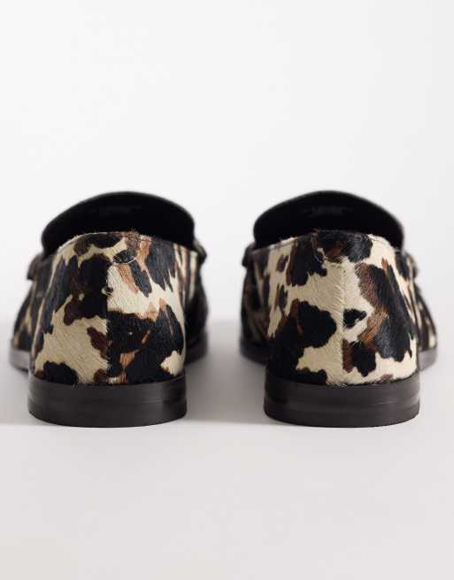 ASOS DESIGN – Komönstrade loafers i läder, 3 av 4