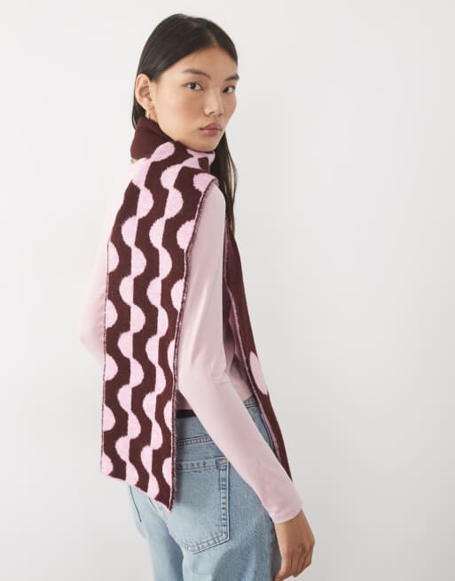 ASOS DESIGN kontrasterande prick- och vågmönster i rosa, 3 av 5