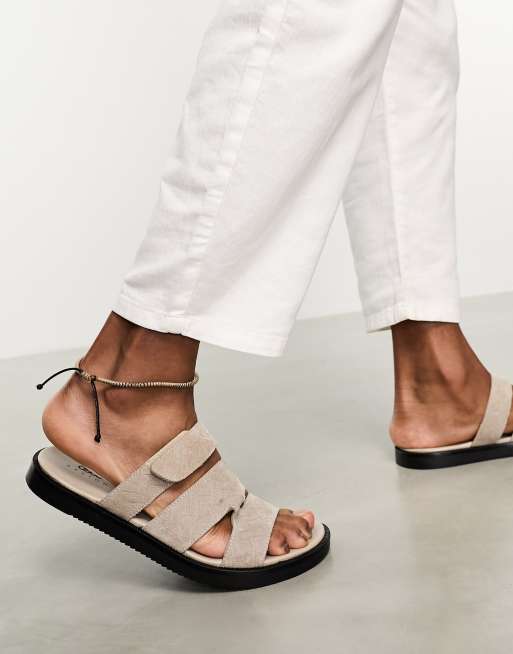 ASOS DESIGN – Kordel-Fußkettchen in Beige und Beige mit Seildetail 