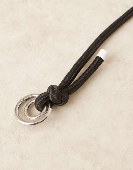 ASOS DESIGN – Kordel-Handyhalter zum Umhängen in Schwarz, 3 von 3