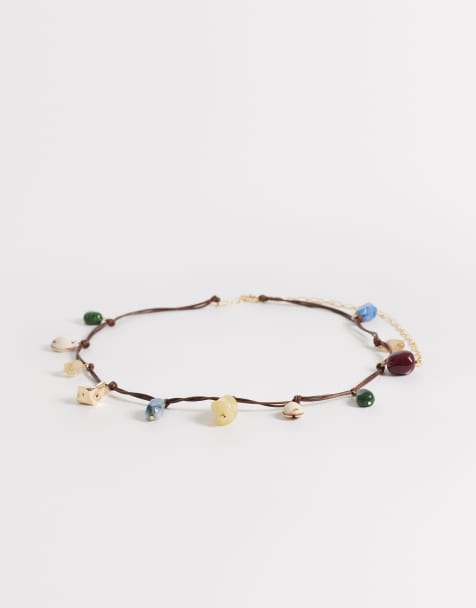 ASOS DESIGN – Kordelgürtel mit Muscheln und Perlen aus Kunstharz - view 1