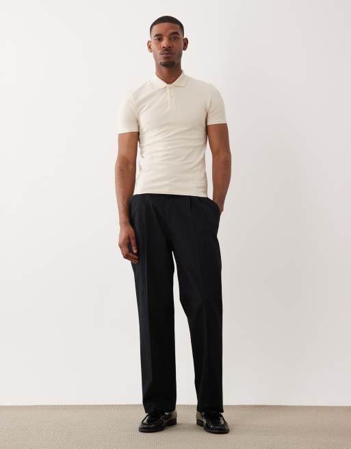 ASOS DESIGN – Körperbetontes Basic-Polohemd aus Pikee in Anthrazit, 2 von 5