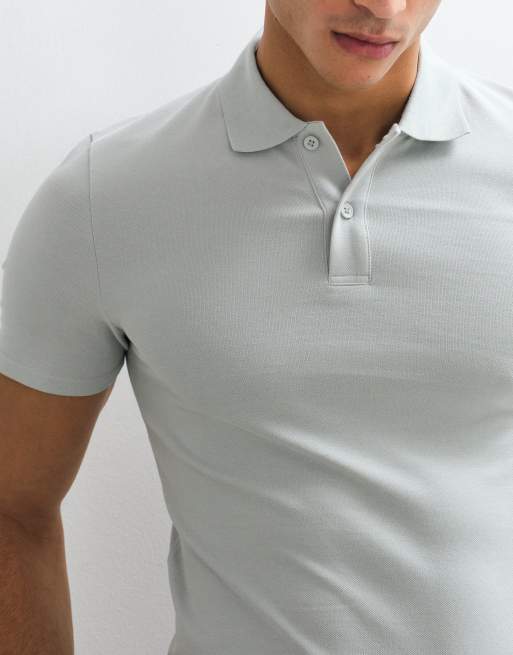 ASOS DESIGN – Körperbetontes Basic-Polohemd aus Pikee in Grün, 2 von 5