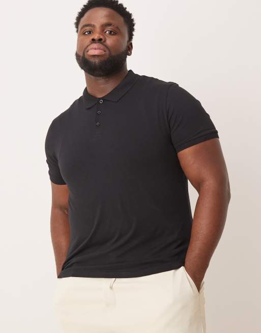 ASOS DESIGN – Körperbetontes Basic-Polohemd in Schwarz, 4 von 4