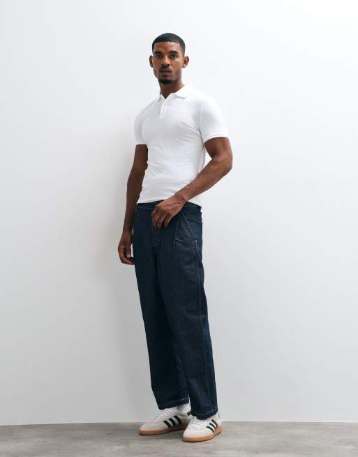 ASOS DESIGN – Körperbetontes Basic-Polohemd in Weiß, 2 von 5