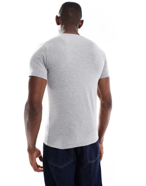 ASOS DESIGN – Körperbetontes Basic-T-Shirt in Hellgrau  , 3 von 5