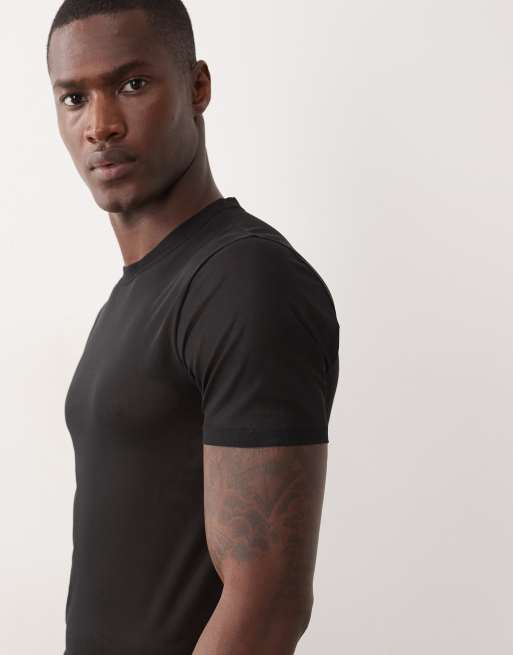 ASOS DESIGN – Körperbetontes T-Shirt aus Netzstoff in Schwarz, 4 von 5