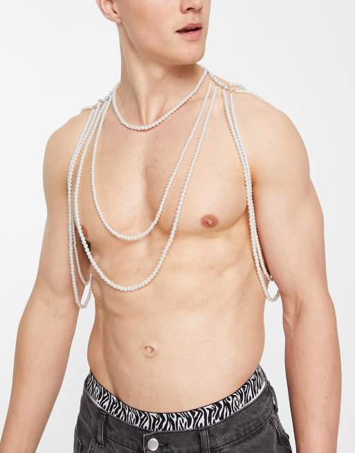 ASOS DESIGN – Körperkette aus Kunstperlen
