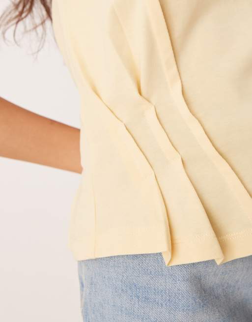 ASOS DESIGN – Korsett-Trägertop in Buttermilchgelb mit Ziernaht, 3 von 4