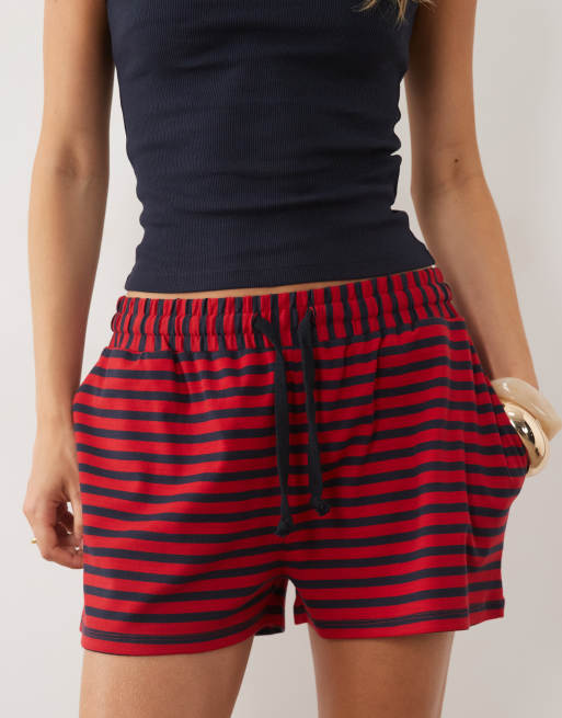 ASOS DESIGN kort del af sæt i navy-stribe, 3 af 5