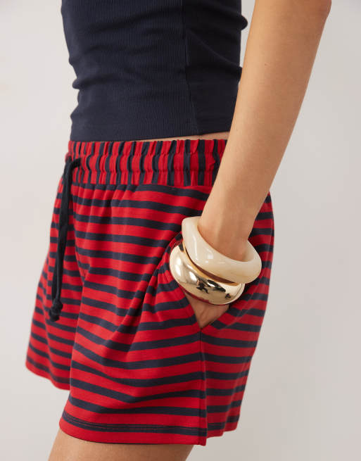 ASOS DESIGN kort del af sæt i navy-stribe, 4 af 5