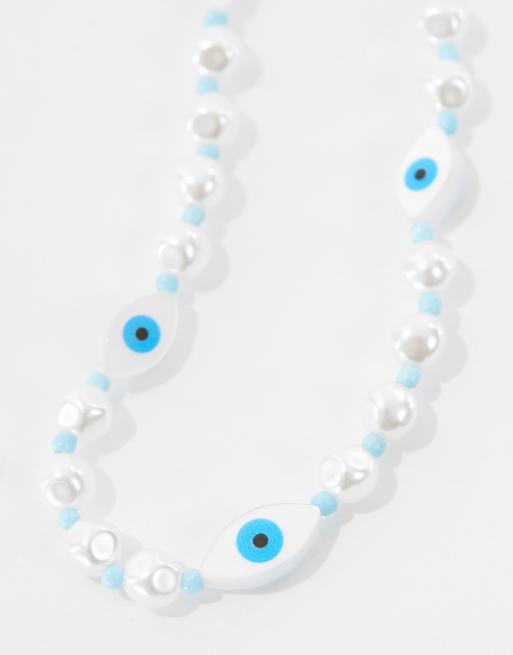 ASOS DESIGN - Kort halskæde med øjedesign og imiterede perler, 3 af 4