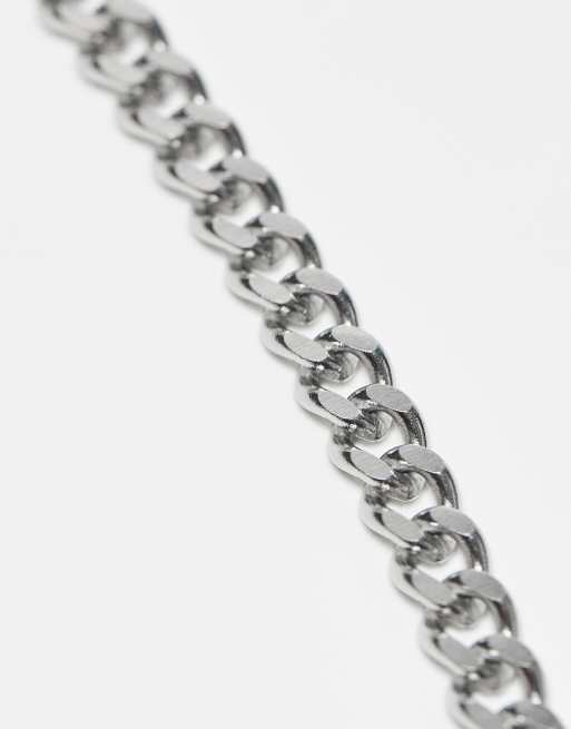 ASOS DESIGN - Kort og smal sølvfarvet 4 mm-kædehalskæde i vandafvisende rustfrit stål   , 3 af 3
