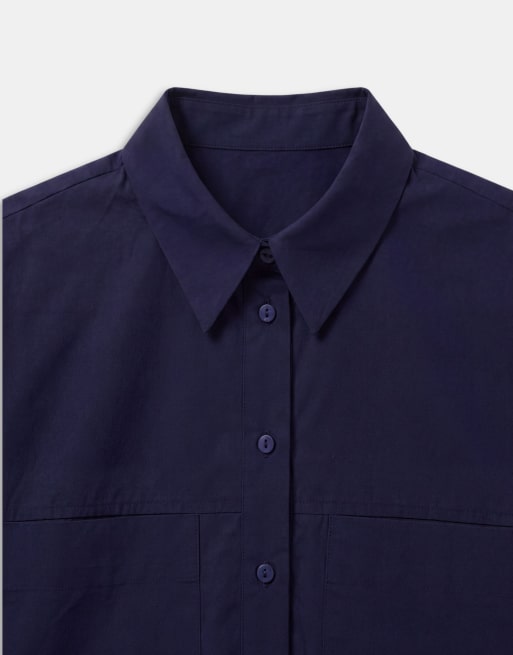 ASOS DESIGN kort skjorta i marinblått, 8 av 9