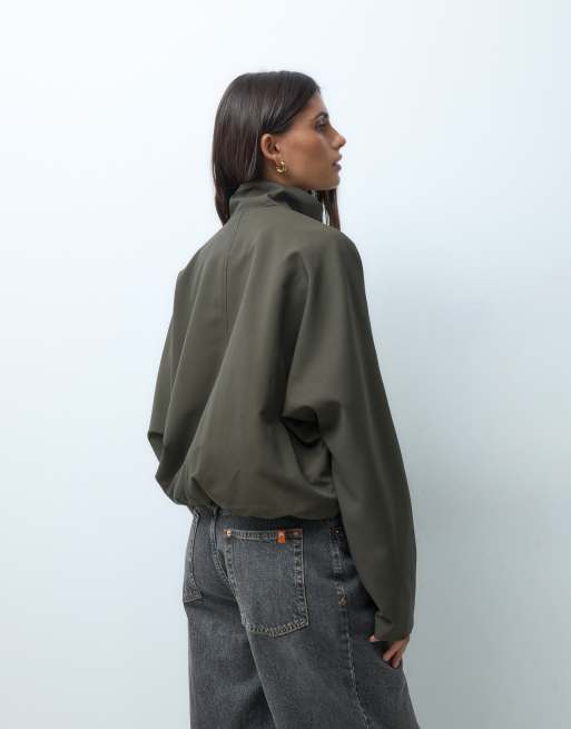 ASOS DESIGN kort trainingsjack in olijfgroen, 4 van 4