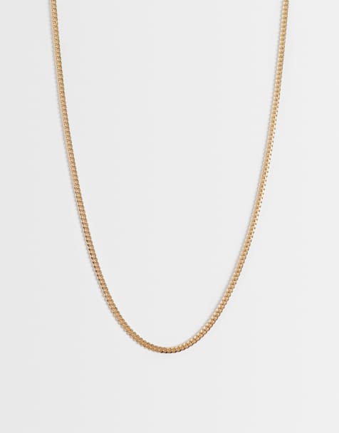 ASOS DESIGN - Kort tynd guldfarvet halskæde i 3 mm tykkelse - view 1