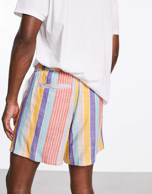 ASOS DESIGN – Korta shorts med vid passform och färgglada ränder, 2 av 4