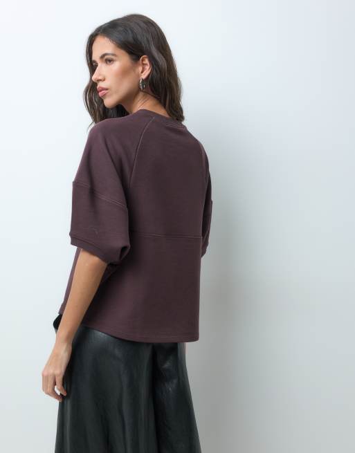 ASOS DESIGN kortärmad topp i chokladbrun, 3 av 4