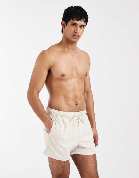 ASOS DESIGN - Korte badeshorts i beige - view 1