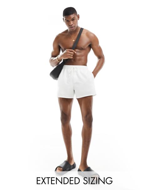 ASOS DESIGN - Korte badeshorts i hvid - view 1