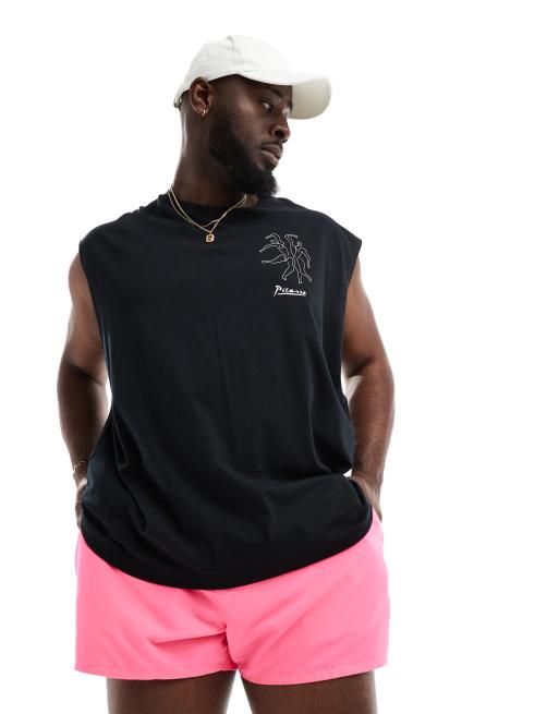 ASOS DESIGN - Korte badeshorts i neonpink  