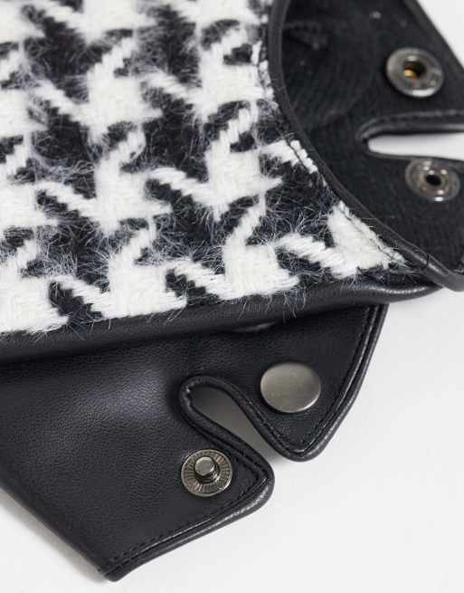 ASOS DESIGN korte handsker i pepitatern, 2 af 3