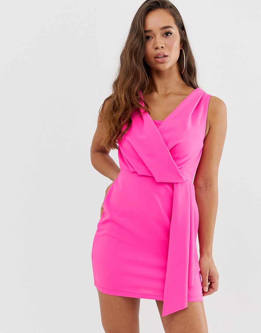 ASOS DESIGN - Korte jurk met gedrapeerde voorkant-Roze