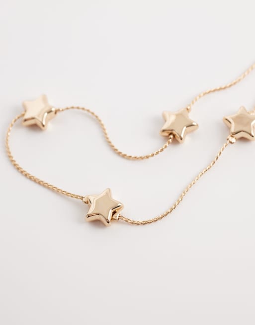 ASOS DESIGN - Korte ketting met bolle sterretjes in goudkleur, 3 van 4