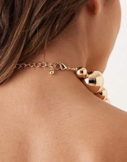 ASOS DESIGN - Korte ketting met grote en kleine balletjes in goud, 3 van 3