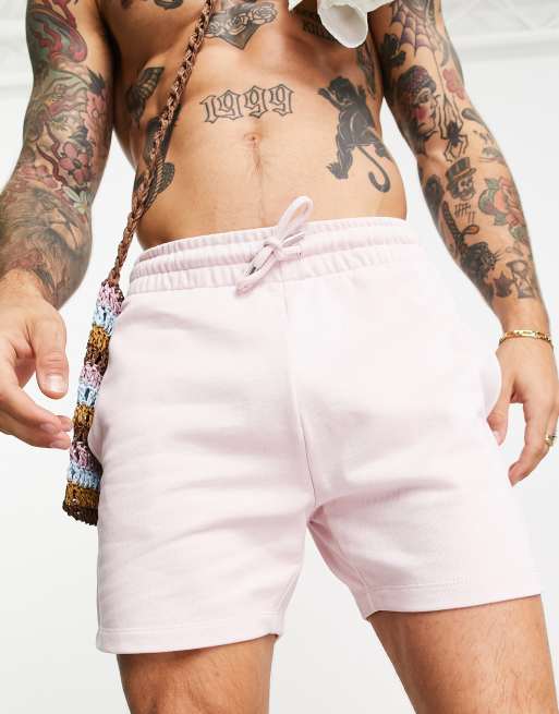 ASOS DESIGN - Korte lyserøde skinny-shorts i jersey