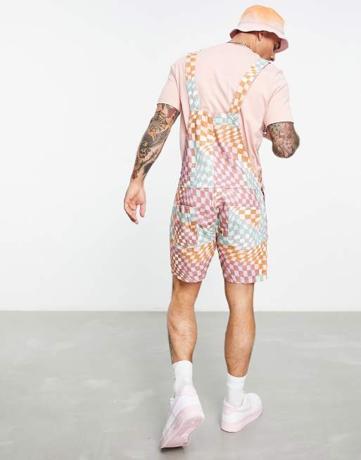 ASOS DESIGN - Korte overalls med farverigt ternet print , 3 af 4