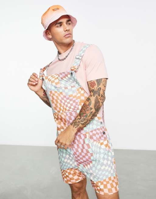 ASOS DESIGN - Korte overalls med farverigt ternet print , 4 af 4