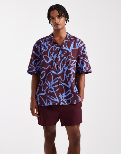ASOS DESIGN - Korte satijnen short in bordeauxrood, deel van co-ord set - view 1