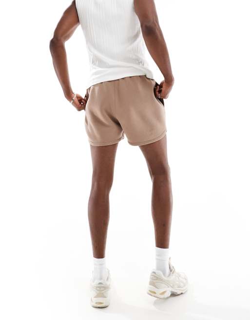 ASOS DESIGN - Korte short met ronde zoom in bruin, 2 van 5